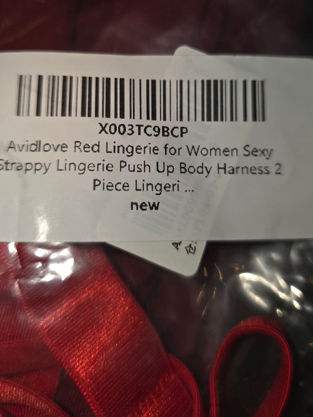 NWT Avidlove Red Strappy Lingerie Set‎ Harness Underwire Bra Panty S - Picture 8 of 8